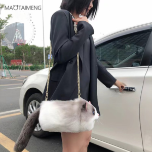 Realistic Cat Body Shoulder Bag Purse