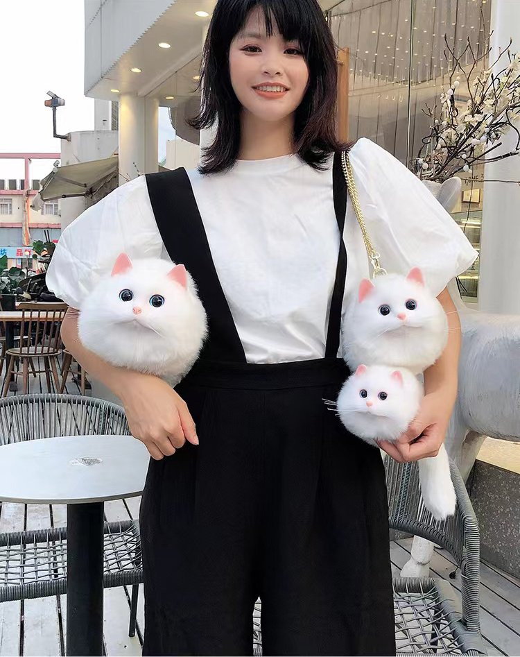 Realistic Cat Body Shoulder Bag Purse