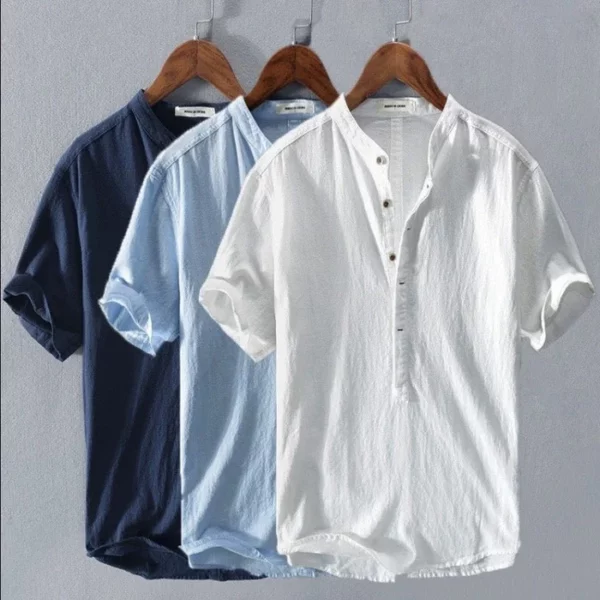 2023 Men's New Linen Casual Short Sleeve Shirt