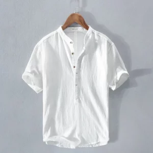 2023 Men's New Linen Casual Short Sleeve Shirt