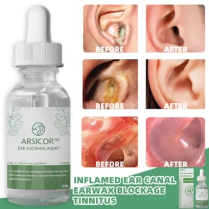 ARSICOR™ Organic Herbal Drops for Tinnitus, Hearing Loss, Clogged Ears, Inner Ear Inflammation, and Ear Infections.