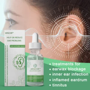 ARSICOR™ Organic Herbal Drops for Tinnitus, Hearing Loss, Clogged Ears, Inner Ear Inflammation, and Ear Infections.