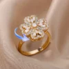 Adjustable Size Four Leaf Clover Spinning TwistyIONIC Detoxing Ring