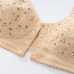 Non-steel ring comfortable underwear front closure tank top floral bra