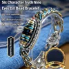 Turquoise Six Character Nine Eyes Dzi Bead Bracelet