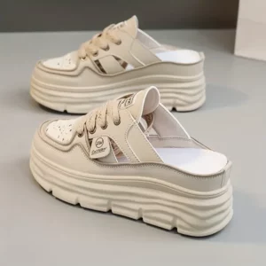 Casual Cutout Design Lace Up Shoes, Comfortable Summer Shoes