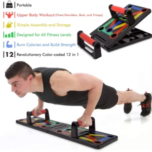 12-In-1 Color- Portable Coded Push Up Board