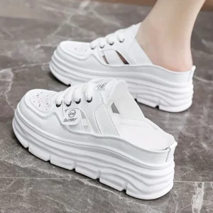 Casual Cutout Design Lace Up Shoes, Comfortable Summer Shoes