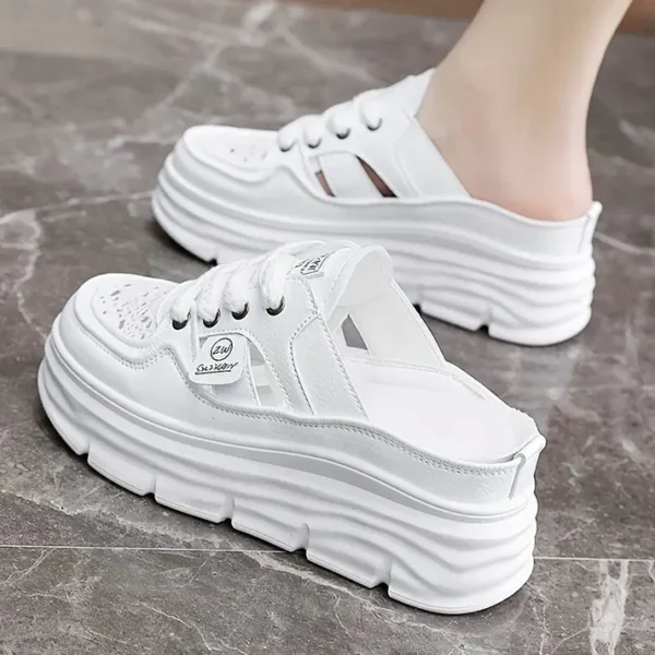 Casual Cutout Design Lace Up Shoes, Comfortable Summer Shoes