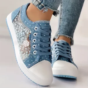 Casual Round Toe Lace Up Low Top Shoes, Versatile Flat Shoes