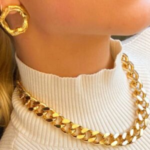 18K Gold Cuban Chunky Chain Necklace