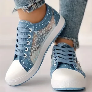 Casual Round Toe Lace Up Low Top Shoes, Versatile Flat Shoes