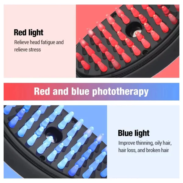 LED Infrared Hairbrush with Oil Diffuser