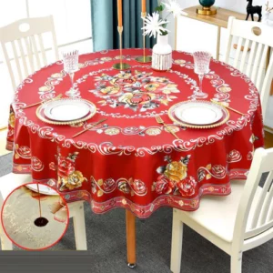 Luxury Waterproof & Oil-Proof Wash-Free Round Tablecloth