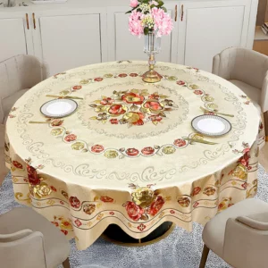 Luxury Waterproof & Oil-Proof Wash-Free Round Tablecloth