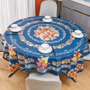 Luxury Waterproof & Oil-Proof Wash-Free Round Tablecloth