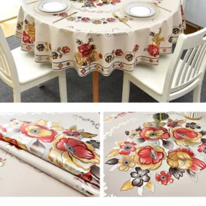 Luxury Waterproof & Oil-Proof Wash-Free Round Tablecloth