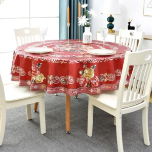 Luxury Waterproof & Oil-Proof Wash-Free Round Tablecloth