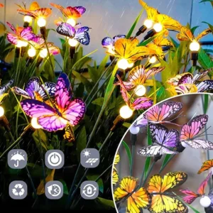 Solar Outdoor Waterproof Butterfly Ground Plug Light