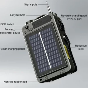 Multifunctional Emergency Hand Generator Outdoor Solar Power Charger