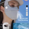 Full Face Ice Silk Sunscreen Mask Hat Set