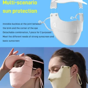 Full Face Ice Silk Sunscreen Mask Hat Set