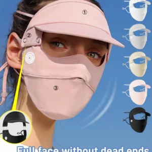 Full Face Ice Silk Sunscreen Mask Hat Set