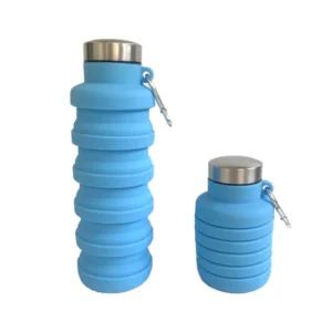 Foldable Silicone Sports Bottle with Hiking Buckle