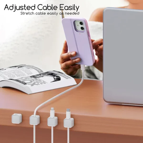 6 Pieces Set Charging Cable Magnetic Cable Organizer Storage Holder