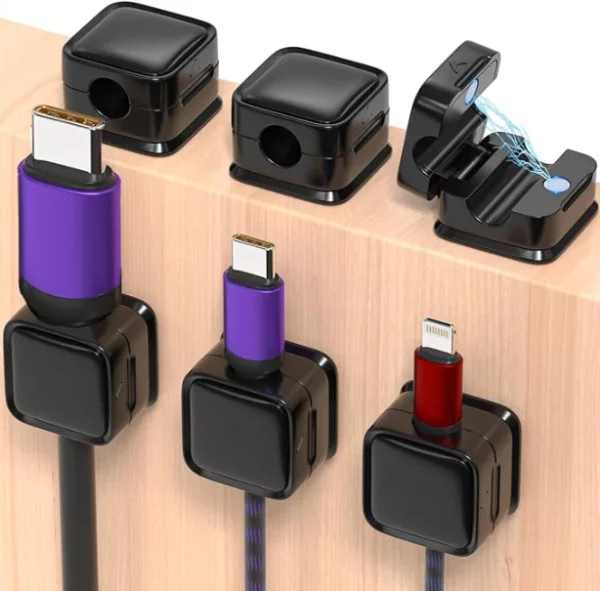 6 Pieces Set Charging Cable Magnetic Cable Organizer Storage Holder