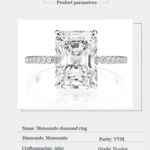 angul™ Moissanite Haute Couture Square Diamond Ring