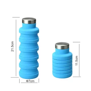 Foldable Silicone Sports Bottle with Hiking Buckle