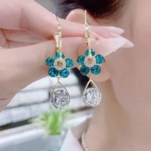 Flower Droplet Crystal Earring