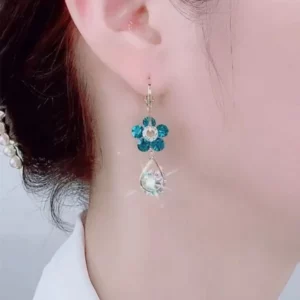 Flower Droplet Crystal Earring