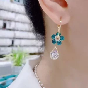 Flower Droplet Crystal Earring