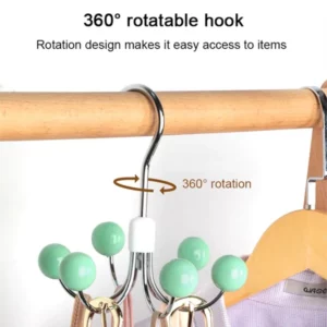 360° Rotatable Multifunctional Storage Hanger with 6 Hooks