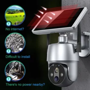 360-degree Solar Surveillance Camera with Full Color Night Vision