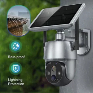 360-degree Solar Surveillance Camera with Full Color Night Vision