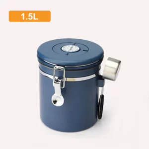 304 Stainless Steel Coffee Bean Storage Sealed Jar with Scoop