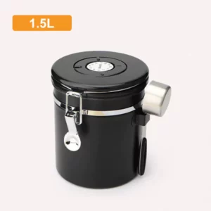 304 Stainless Steel Coffee Bean Storage Sealed Jar with Scoop