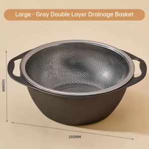 Multipurpose Double Layer Drainage Basket