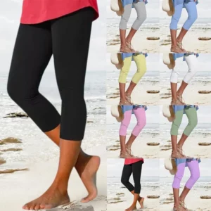 WOMENS PLAIN CASUAL LEGGINGS