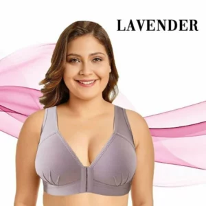 Plus Size Front Closure Elastic Push Up Comfort Bra