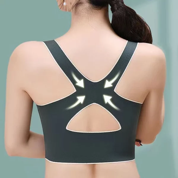 Traceless front buckle crossed sports corrective backless bra