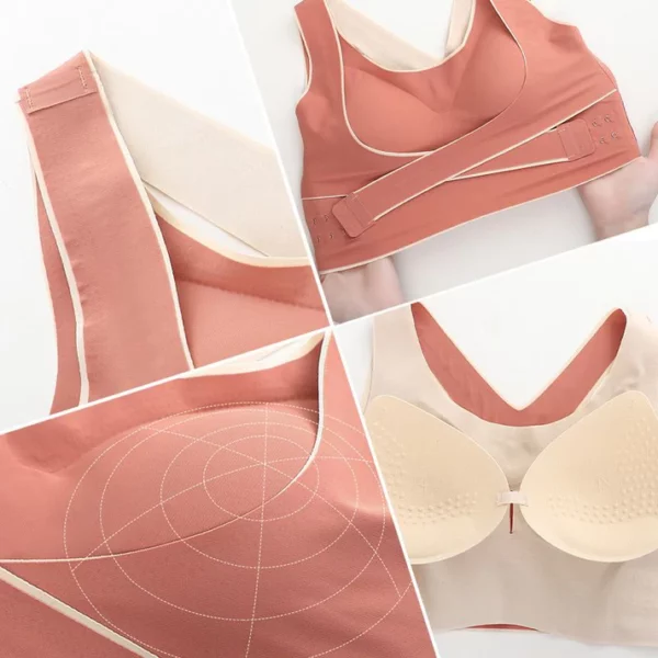 Traceless front buckle crossed sports corrective backless bra