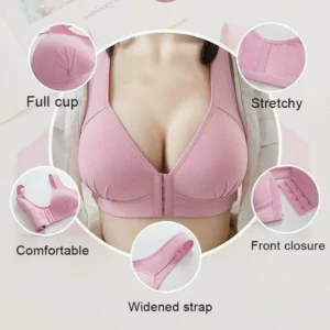 Plus Size Front Closure Elastic Push Up Comfort Bra