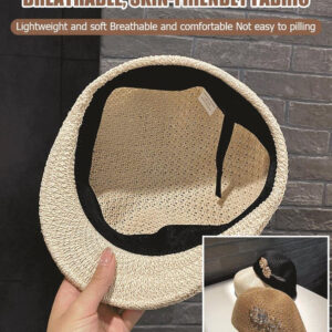 Thin Crochet Japanese Style Versatile Rhinestone Beret