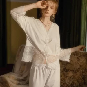 🌸Hot Sale 40% Off🌸Ice Sexy Lace Pajamas Two Piece Set