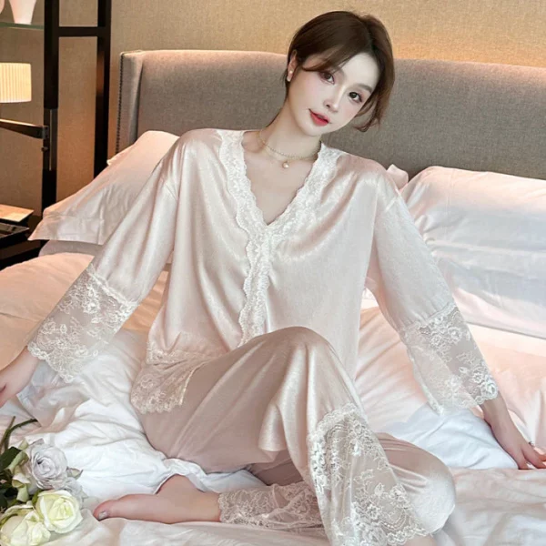 🌸Hot Sale 40% Off🌸Ice Sexy Lace Pajamas Two Piece Set