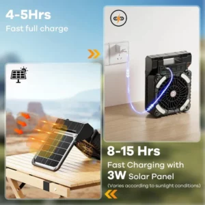 Multifunction Portable Solar Fan for Outdoor